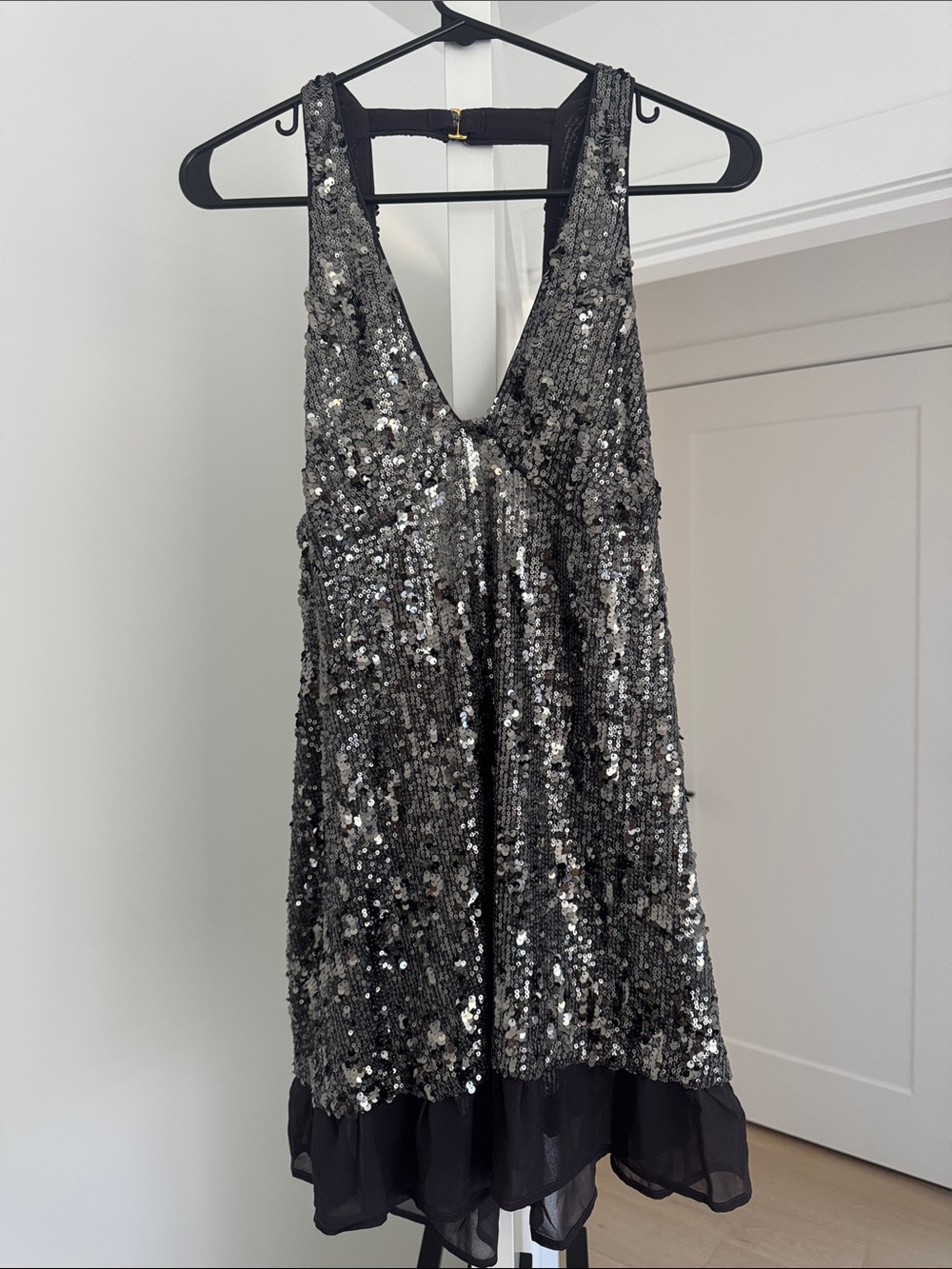 Grey Sequin Bejewelled Slip Dress - Free People